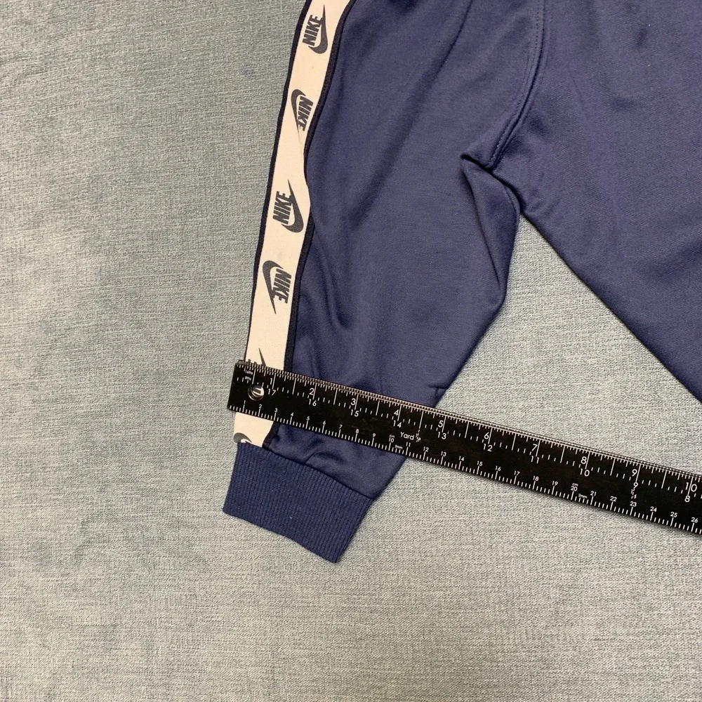 Nike Sweatpants Boys 2T Blue Fleece Lined Elastic Waist Swoosh Logo Tapered Leg